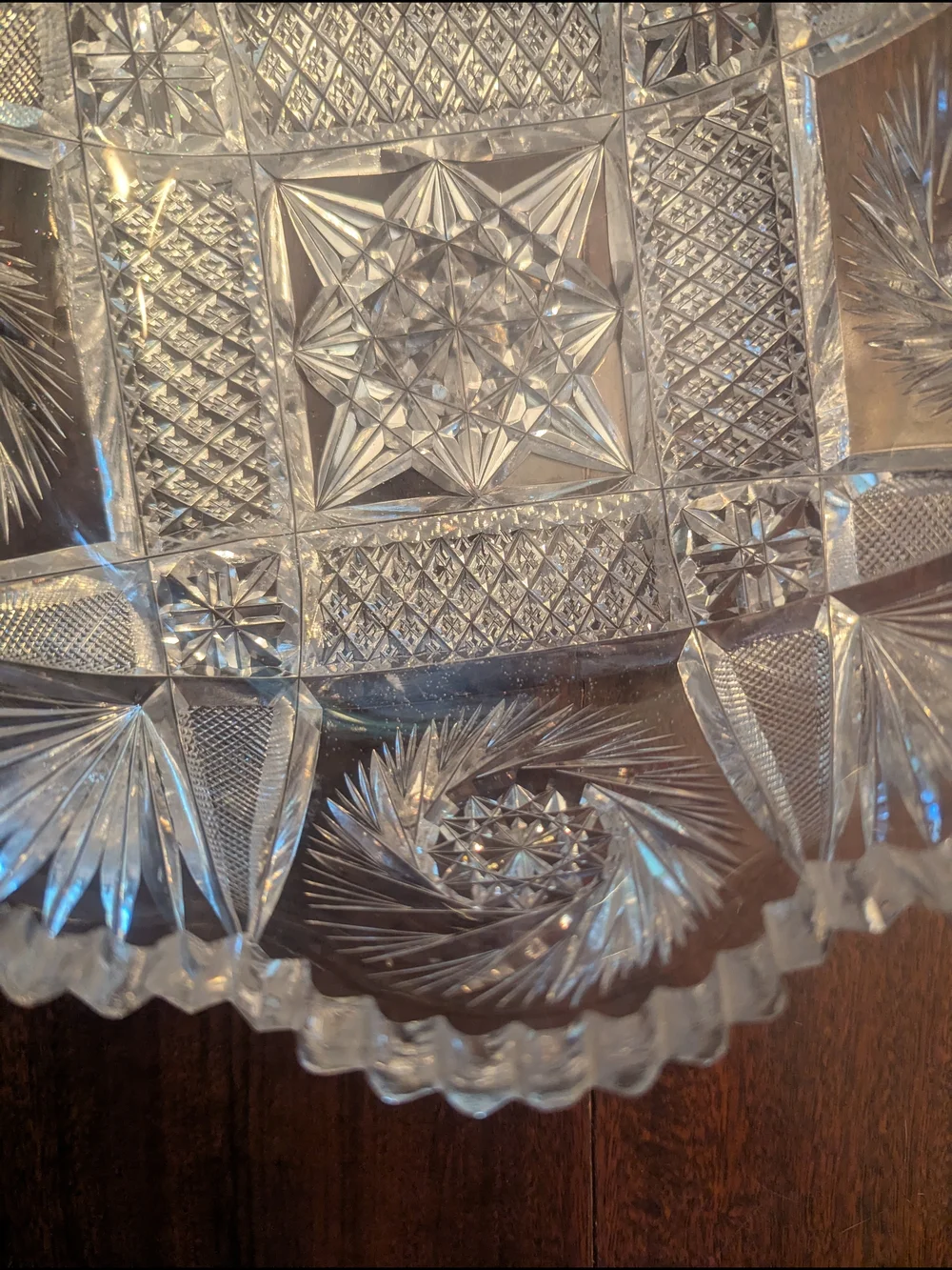 8” American Brilliant Period Crystal Cut Glass Bowl